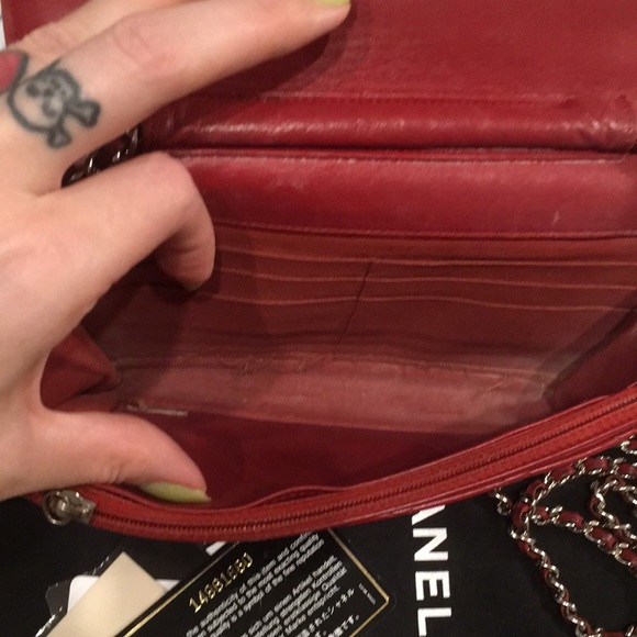 Red Chanel Quilted WOC Wallet on Chain - Picture 7 of 14